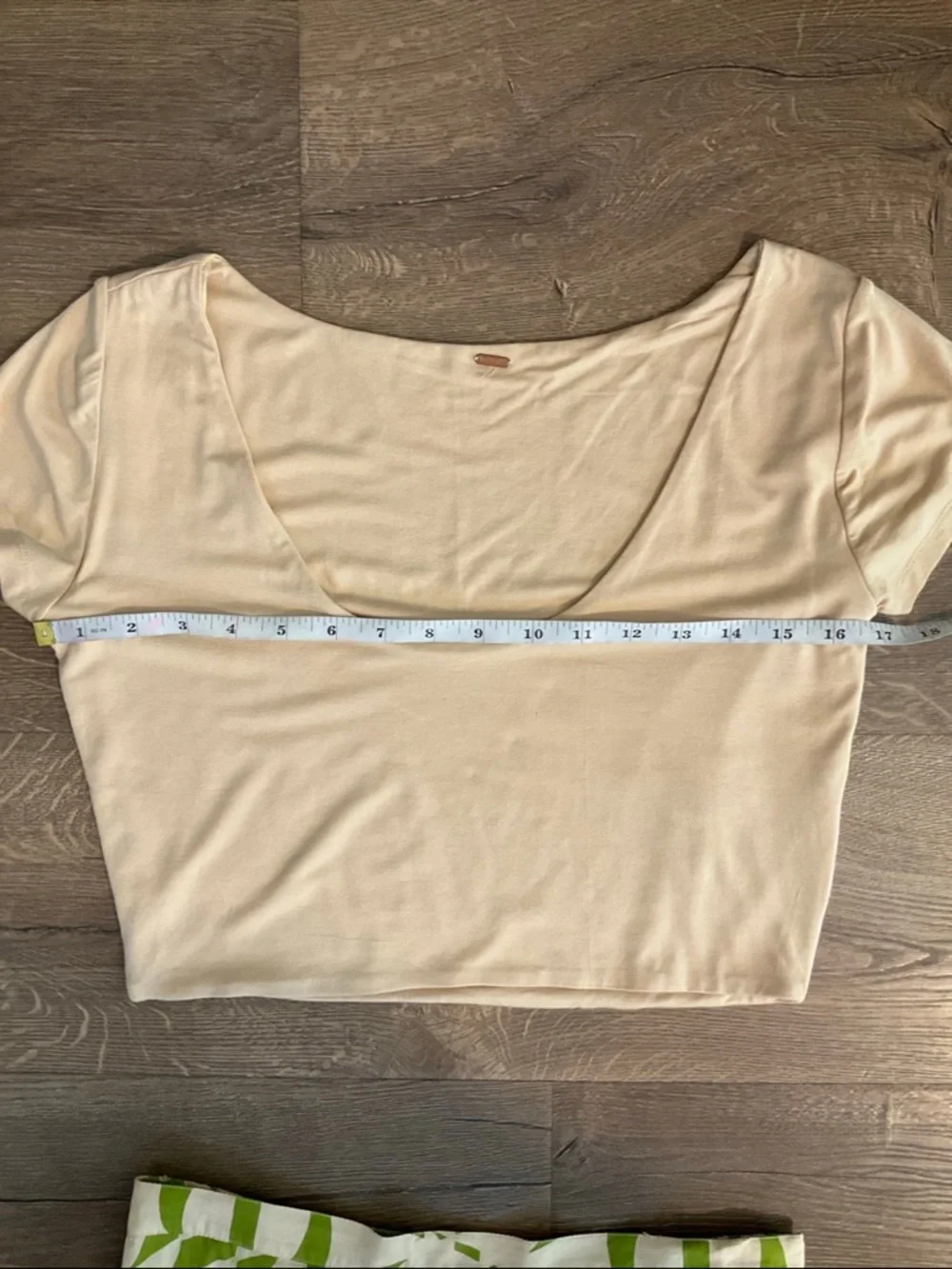 Free People Kenny Set w/ cropped cream tee and green print maxi skirt, S - Picture 7 of 12